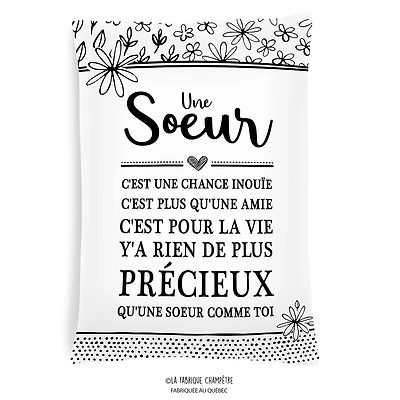 Coussin à texte - Une soeur
