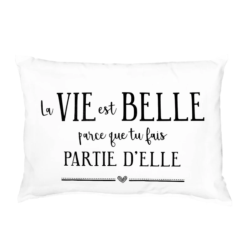 Coussin à texte - La vie est belle