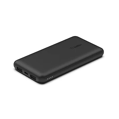 Belkin BoostCharge Power Bank 10.000 mAh 3-Ports USB-A/USB-C with USB-A to USB-C Cable Black