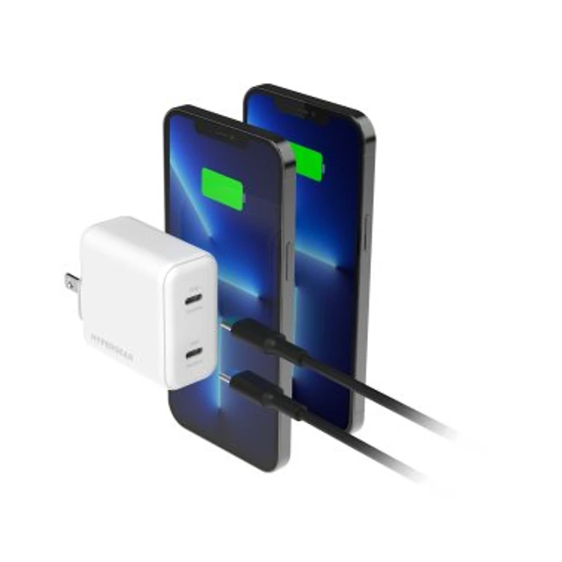 Hypergear 40W Dual Port 20W USB-C PD Wall USB-C PD/PPS Wall Charger Hub