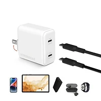 Hypergear 40W Dual Port 20W USB-C PD Wall USB-C PD/PPS Wall Charger Hub