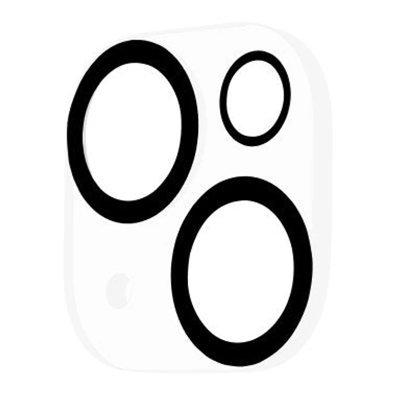 iPhone 14 /14 Plus Aluminum Ring Glass Lens Protector - Black