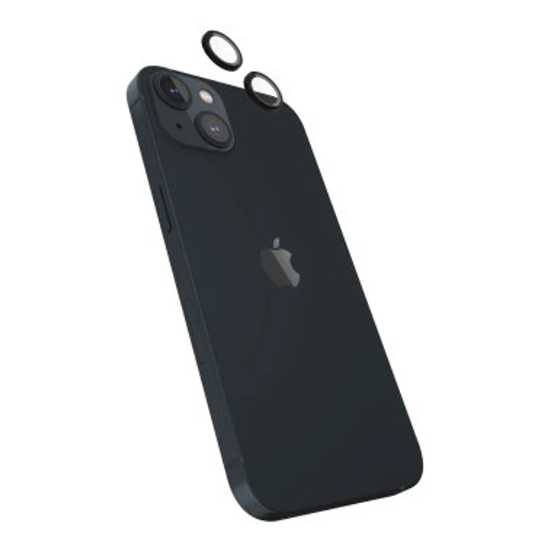 iPhone 14 /14 Plus Aluminum Ring Glass Lens Protector - Black