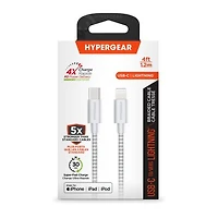 HyperGear 4 ft. 120cm USB-C to Lightning Braided Charge and Sync Cable