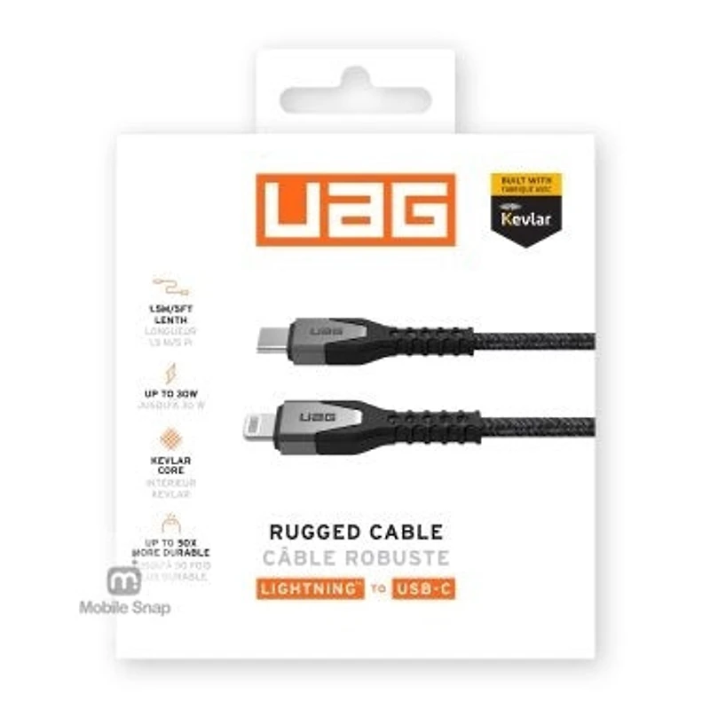 UAG 5 ft. 150cm USB-C to Lightning Kevlar Rugged Charge and Sync Cable