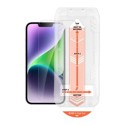 iPhone 14 HyperGear HD Tempered Glass Screen Protector w/ Easy Installation Applicator Tray (Copy