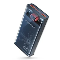 HyperGear 20000mAh Transparent 20W Single Port USB-C and 18W Dual Port USB-A Portable Power Bank