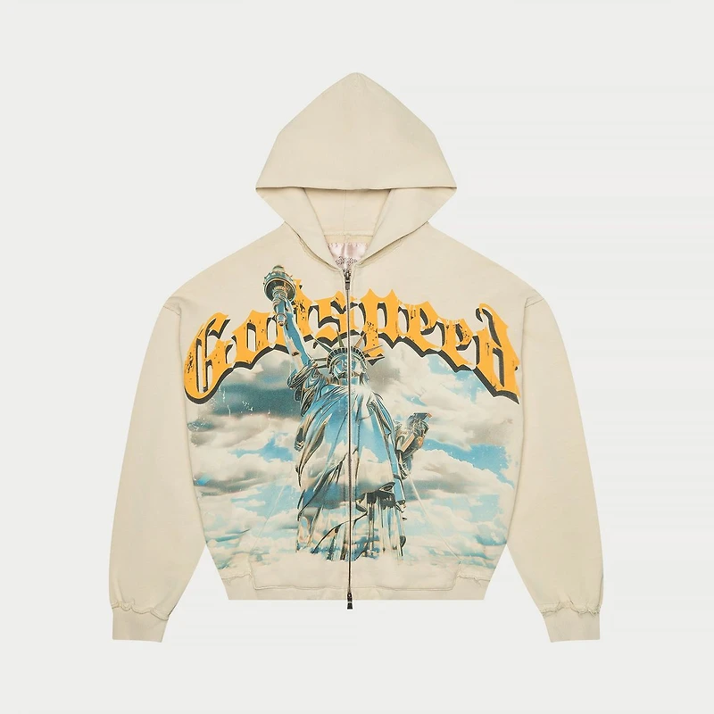 GodSpeed Chrome Liberty Zip Hoodie V2 (Bone)