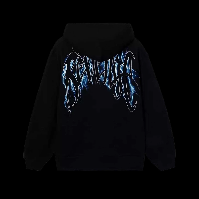 Revenge Blue Lightning Arch Hoodie Black