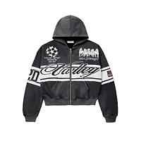 Vale Black Cursive Zip Up Hoodie