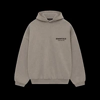 Essentials Heather Grey Fleece Hoodie (Black Logo)