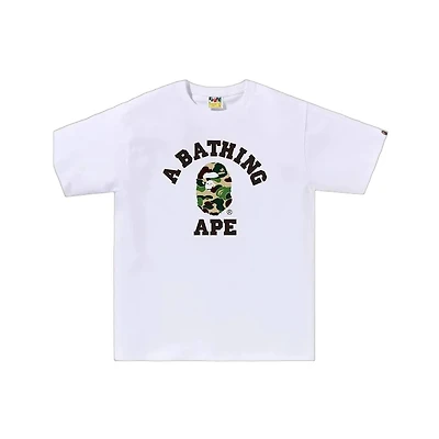 BAPE ABC Camo College Tee 'White/Green'