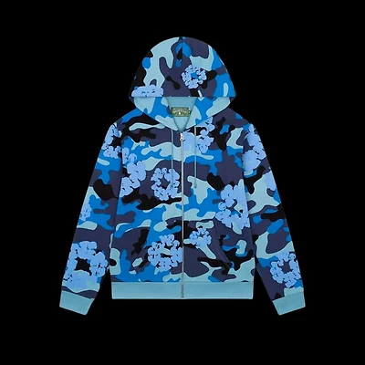 Denim Tears The Wreath Zip Hoodie 'Blue Camo'