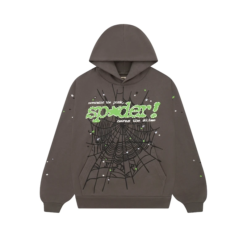 Sp5der P*nk Hoddie Slate Grey