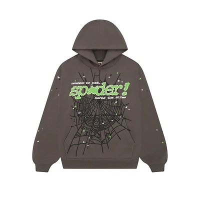 Sp5der P*nk Hoddie Slate Grey