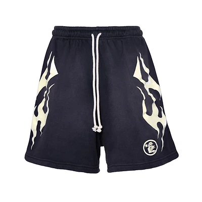 Hellstar Flame Shorts Black White