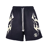 Hellstar Flame Shorts Black White