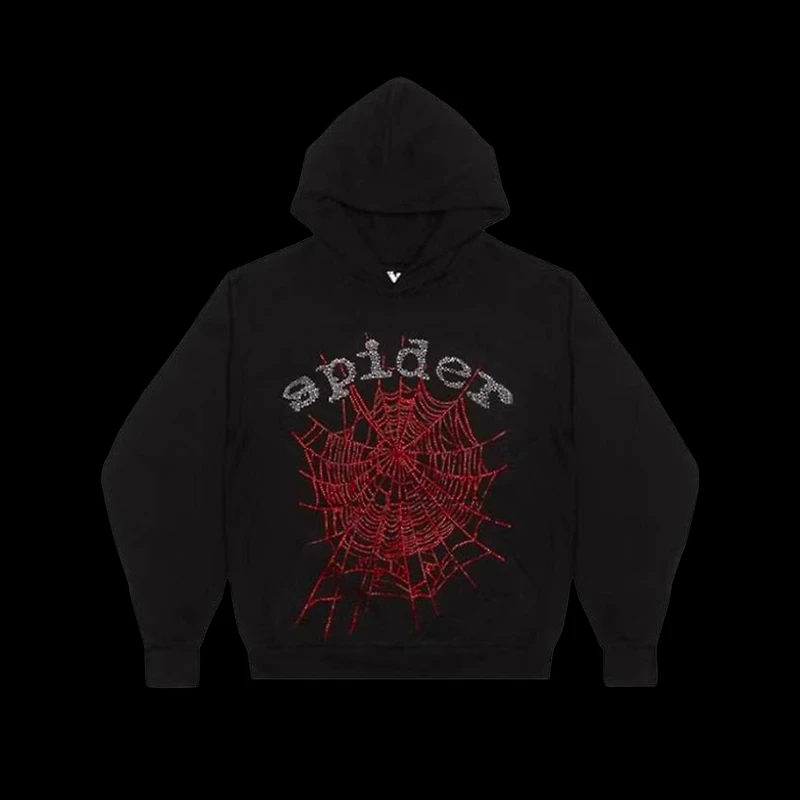 Sp5der OG Rhinestone Hoodie 'Black'