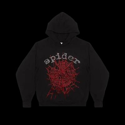 Sp5der OG Rhinestone Hoodie 'Black'