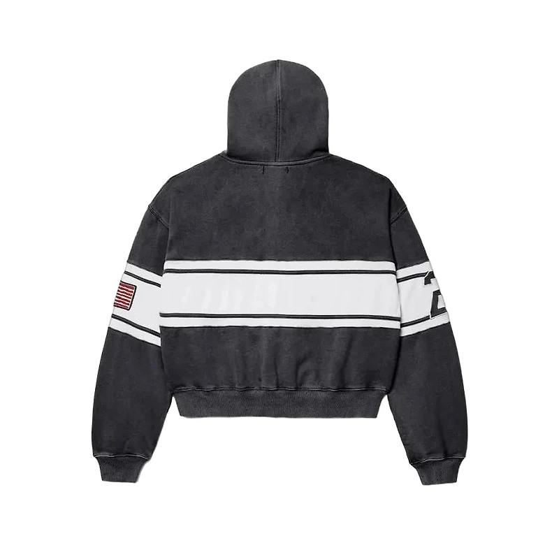 Vale Black Cursive Zip Up Hoodie