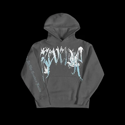 REVENGE GRAFFITI DOVE VINTAGE BLACK HOODIE