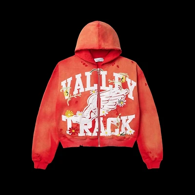 Vale Red Garden Zip Up Hoodie