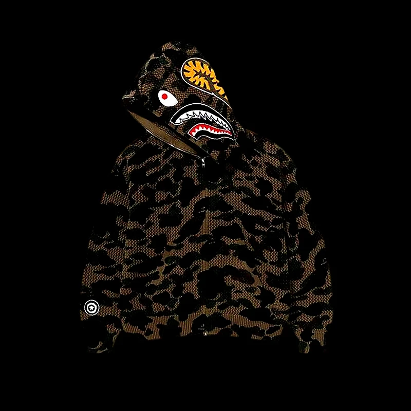 Bape 1st Camo Crochet Shark Full Zip Hoodie