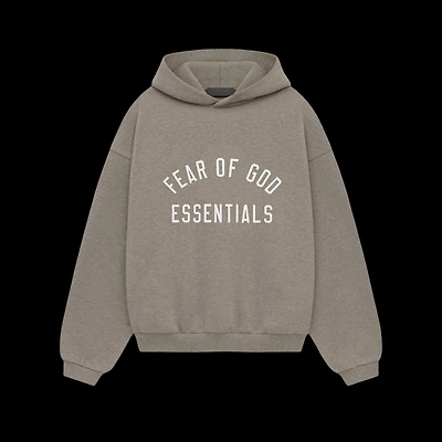 Essentials Heather Grey Fleece Hoodie (White Logo)