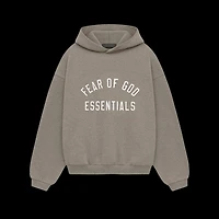 Essentials Heather Grey Fleece Hoodie (White Logo)