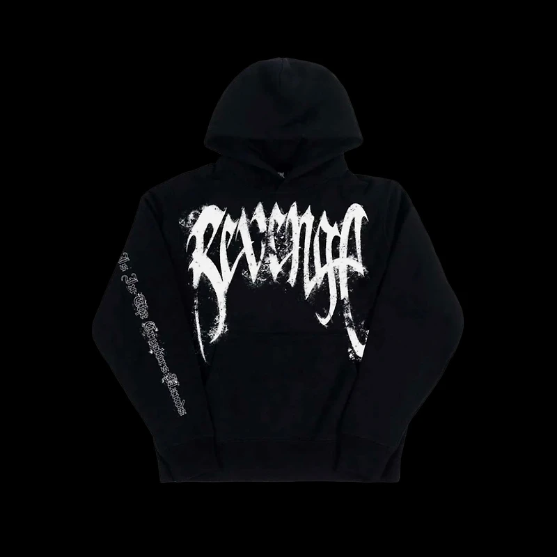 Revenge Puff Print Hoodie Black