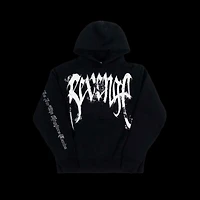 Revenge Puff Print Hoodie Black