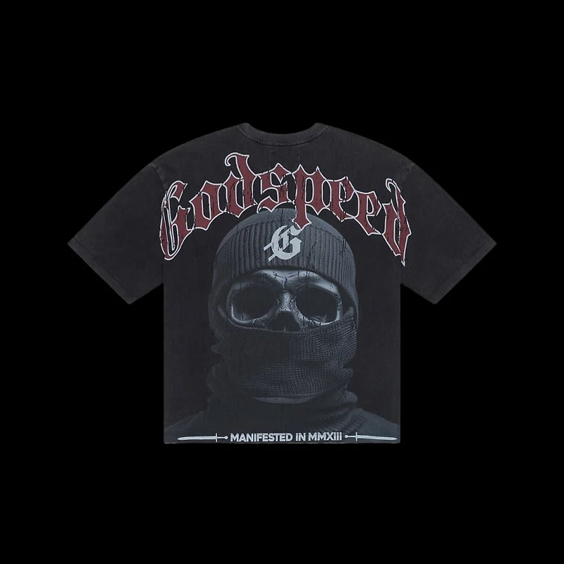 Godspeed Balaclava Szn Tee Grey Wash Red