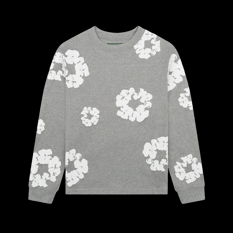 Denim Tears Long-Sleeve Wreath Tee 'Grey'