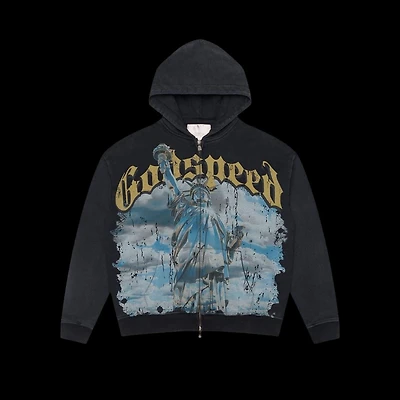 Godspeed Chrome Liberty Zip Up Hoodie Black
