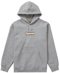 Supreme Burberry Box Logo Hoodie Grey