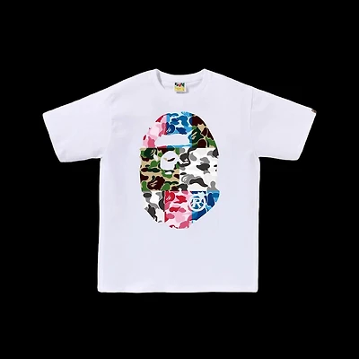 BAPE ABC Camo Crazy Big Ape Head Tee 'White'