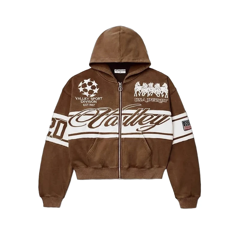 Vale Cursive Zip Up Hoodie
