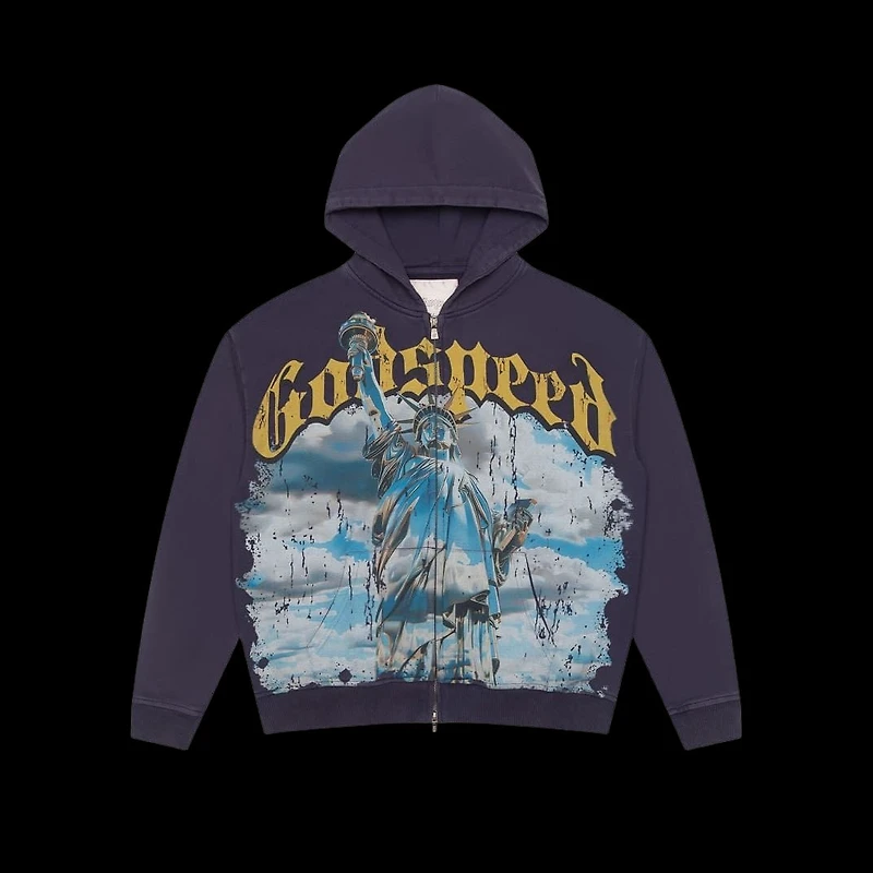 Godspeed Chrome Liberty Zip Up Hoodie Navy