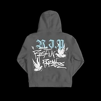 REVENGE GRAFFITI DOVE VINTAGE BLACK HOODIE