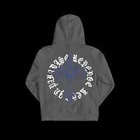 Revenge Web Print Hoodie Blue/Grey