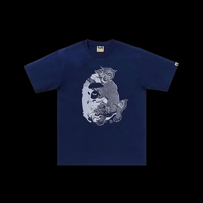Bape Japanese Tattoo Big Ape Head Tee Navy