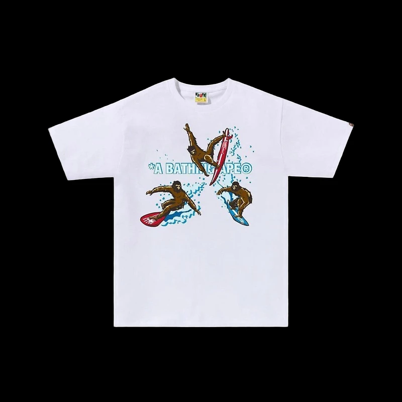Bape Surfing Apes Tee White