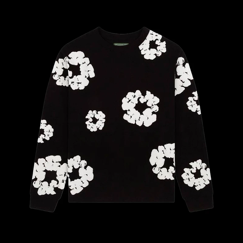 Denim Tears Long-Sleeve Wreath Tee 'Black'
