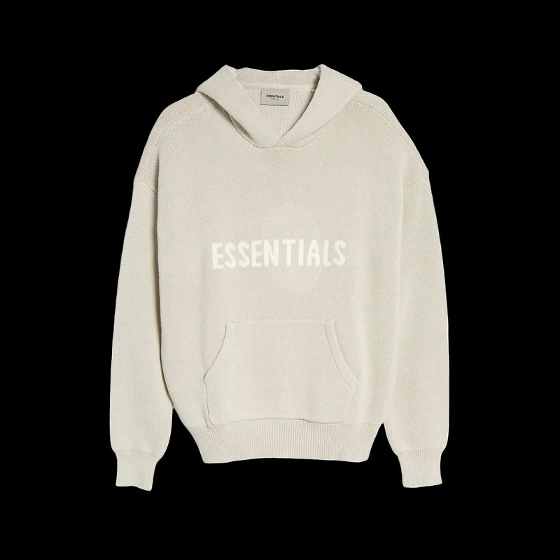 Essentials Knit Hoodie Stone