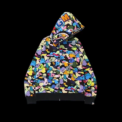 Bape Black World Gone Mad Multicolor Zip Up