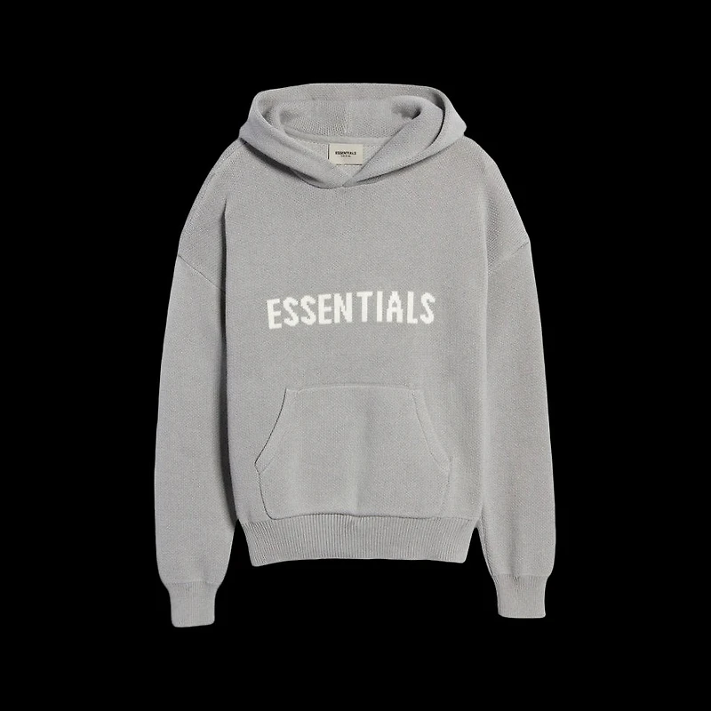 Essentials Knit Hoodie Cement