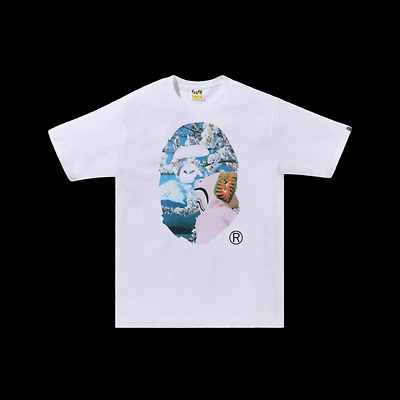 Bape Sakura Photo Head W White Tee
