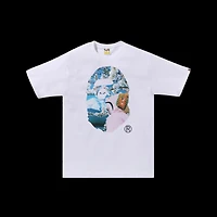 Bape Sakura Photo Head W White Tee