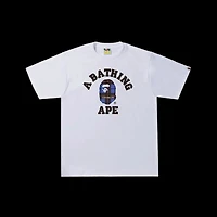 Bape ABC Ape Navy Check Head Tee White