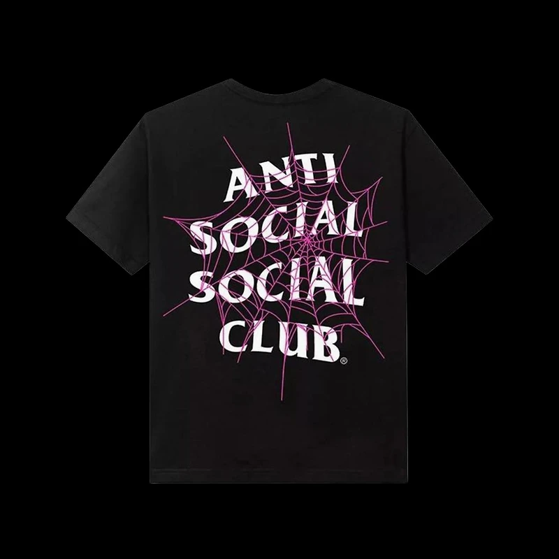 Anti-Social pink web tee black